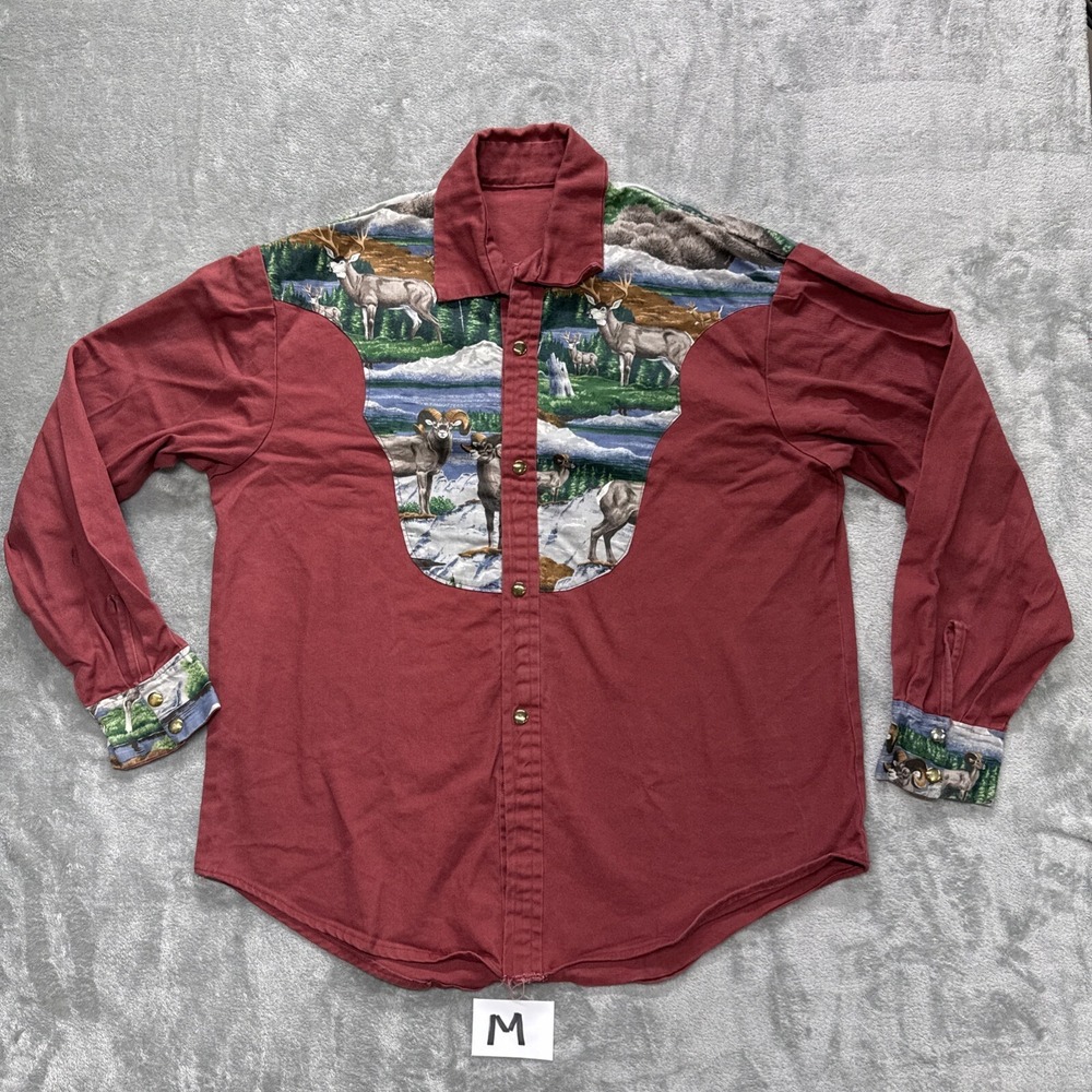 Handmade Western Button Up Denim Jacket With natural Size XL ( No Size Tag )